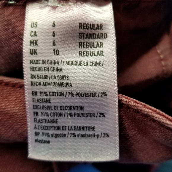 American Eagle jeans maroons 6 crop raw edge - Picture 7 of 13